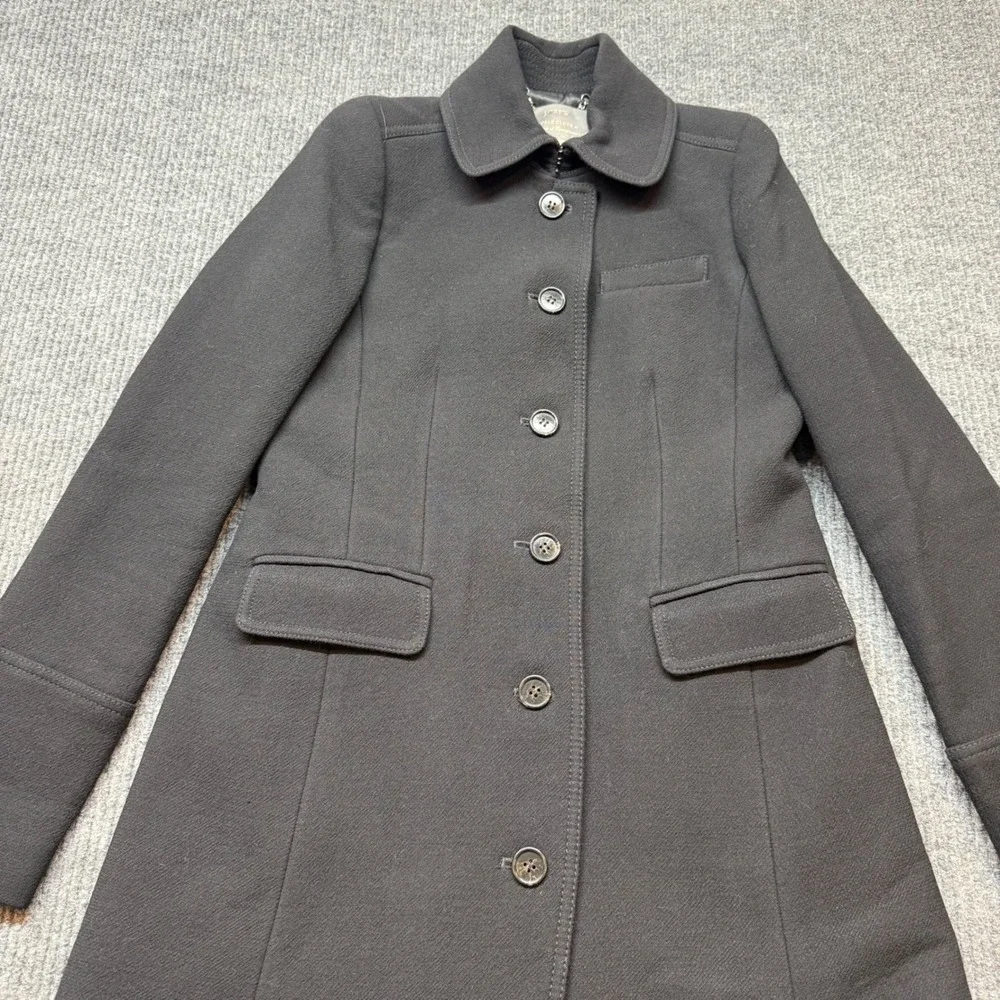 J.Crew Lady Day Double Cloth Coat 4 Tall Black Italian Wool Thinsulate Insulated